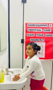 Highlight the 6 steps to be followed for hand wash img (7)